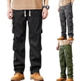 thumbnail image 1 of Work Pants For Men Retro Trend Versatile Plus Size Loose Straight Leg Casual Pants for Construction, Outdoor and Workwear,Dark Gray,2XL, 1 of 5