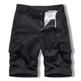 thumbnail image 1 of Work Pants Men Casual Button Zipper Solid Cargo Pants With Pocket Straight Button Zipper Shorts Mens Work Shorts Cargo Black XL, 1 of 3
