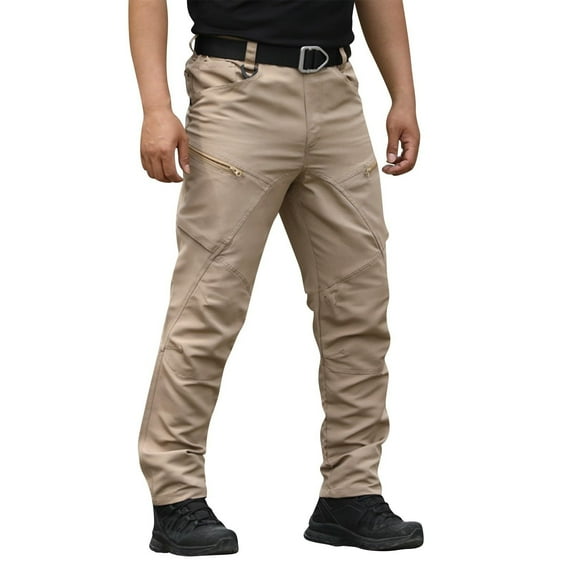Work Pants for Men – Hiking and Outdoor Use Multipants Men's Casual Pants Loose Fit Outdoor Sports Trousers For All Seasons Comfortable Non Stretch Long Pants Pure Color Design With Sneakers