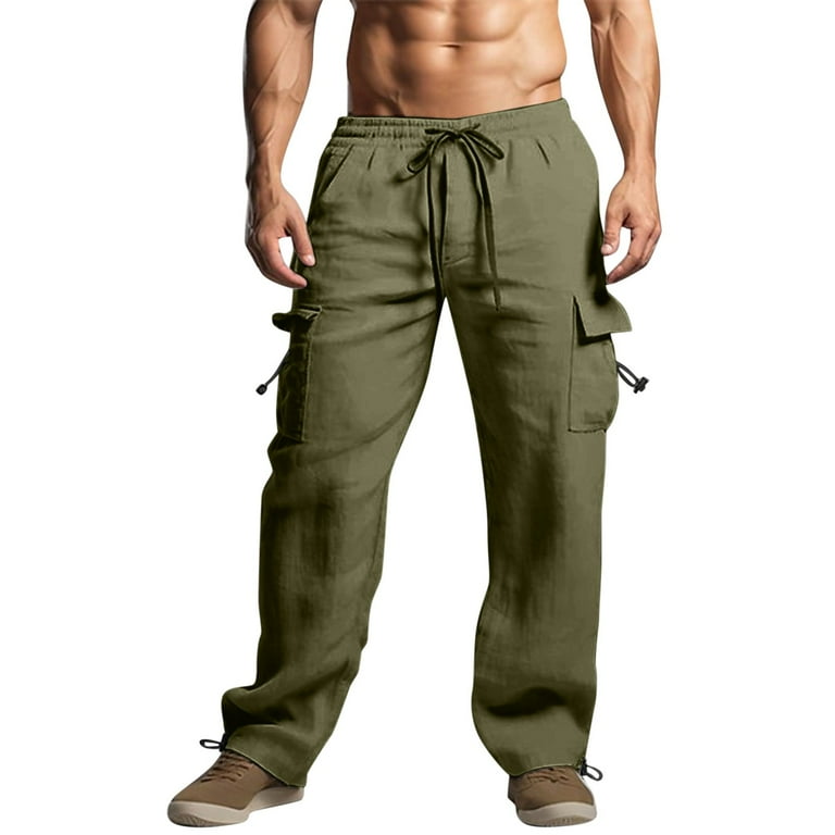Work Pants for Men Slim Fit Solid Color Running Joggers Pants Athletic Pants Lounge Trousers High Waist Loose Fit Drawstring Sweatpants Yoga Trousers with Pockets AG M Walmart
