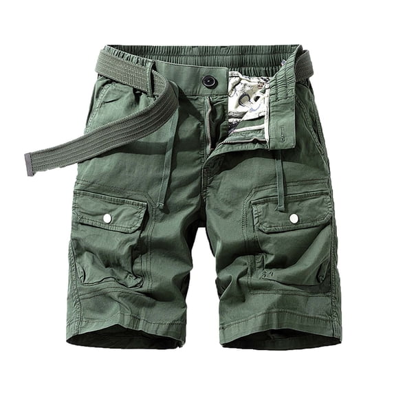 Shorts Men Plus Size Cargo Shorts Multi-Pockets Relaxed Summer Beach Shorts Pants Shorts for Men Army Green 2XL