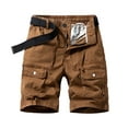 thumbnail image 1 of Work Pants Men's Plus Size Cargo Shorts Multi Pockets Relaxed Summer Beach Shorts Pants Mens Work Shorts Cargo Coffee M, 1 of 3