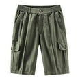 thumbnail image 1 of Work Pants Mens Fashion Sports Multi Pockets Casual Summer Elastic Waistband Half Short Pants Cargo Shorts for Men Army Green 4XL, 1 of 7