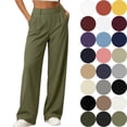 thumbnail image 1 of Work Pants Women High Waist Stretch Wide Leg With Pockets Pleated Design Business Casual Loose Pants For Office And Daily Wear With A Tailored Front Womens Work Pants, 1 of 9