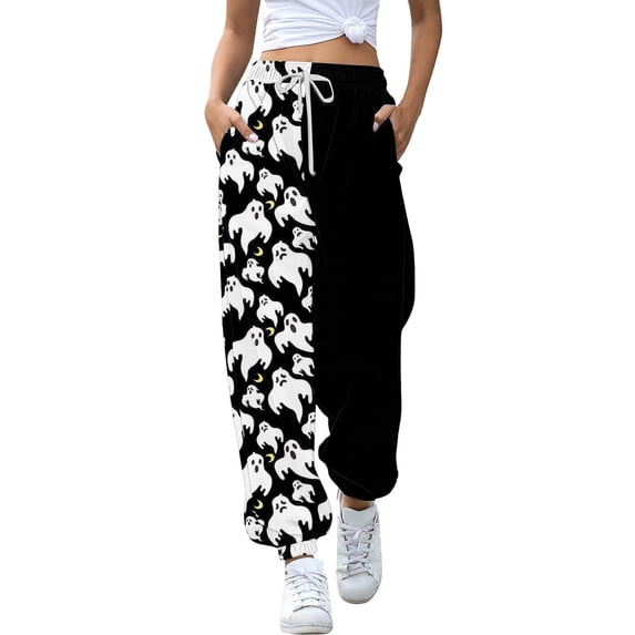 Work Pants for Women Office Halloween Pumpkin Printed High Waist Fashion Trousers Suitable Bottom Pants Sporty Gym Athletic Fit Travel Hiking Fall Pants with Pockets