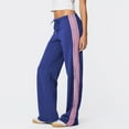 thumbnail image 1 of Work Pants for Women Office Solid Color Mid Waisted Side Striped Track Pants Drawstring Waist Cargo Pants Loose Trousers 2025 Fall Slacks with Pockets, 1 of 7