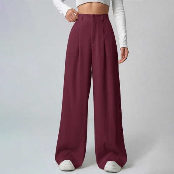 Work Pants Women Solid Color Dress Pants Pockets Long Pants For Office Wear With A Slim Straight Leg For A Polished Professional Look Womens Work Pants