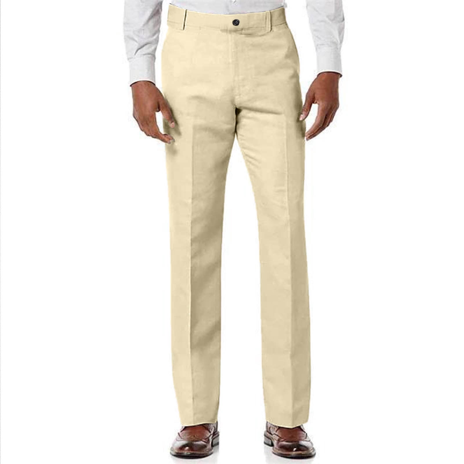 Work Pants for Men Business Casual Straight Leg Dress Pants Solid Color ...