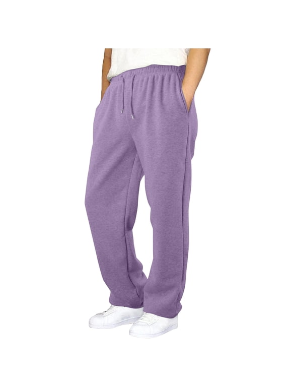 Work Pants for Men Casual Lined Joggers with Pockets for Daily Wear High Rise Wide Straight Leg Sweatpants Suitable for Autumn Winter Cozy Yet 3XL