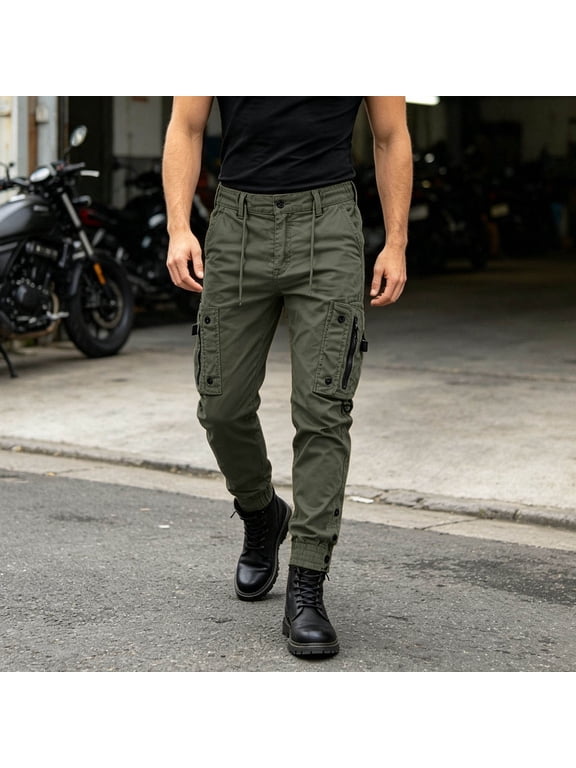 Work Pants for Men Casual Work Pants with Relaxed Fit and Flexible Waistband for Everyday Wear Utility Trousers for Daily Activities M