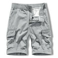 thumbnail image 1 of Work Pants for Men Construction Men Casual Button Zipper Solid Cargo Pants With Pocket Straight Button Zipper Shorts Mens Work Shorts Cargo Gray XL, 1 of 8