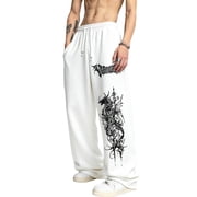 Work Pants for Men Gothic Streetwear Comfortable High Waist Joggers for Everyday Outings with and Relaxed Fit Men s Casual Pants S