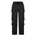 thumbnail image 1 of Work Pants for Men Men Solid Casual Multiple Pockets Outdoor Straight Type Pants Cargo Pants Trousers Work Pants for Men Construction Black S, 1 of 4