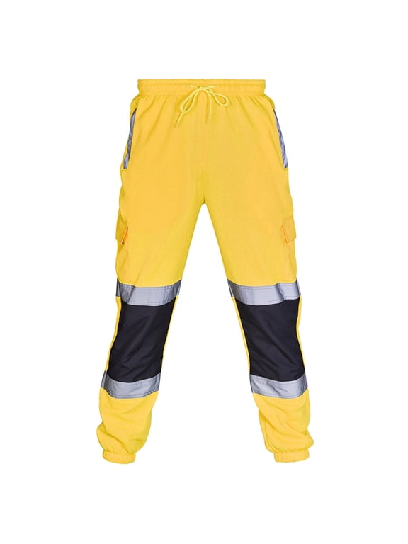 Work Pants for Men Men’s Casual Pants Rugged Road Work Trousers with High Pocket Visibility for Everyday Comfort and Performance L