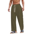 thumbnail image 1 of Work Pants for Men, Men's Casual Sweatpants Open Bottom Loose Fit Moisture Wicking Track Pants Solid Color Athletic Joggers, 1 of 3