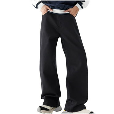 Work Pants for Men Ofreoo Men's Fashion Casual Solid Color Cargo Zipper Pockets Elastic Waist Full Length Pants