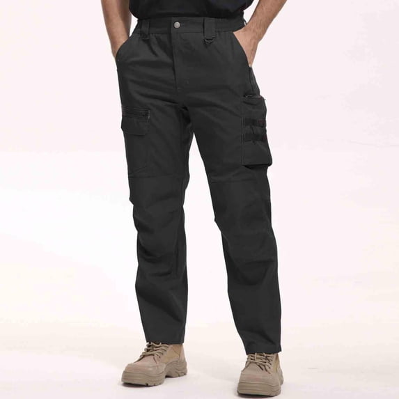 Work Pants for Men Straight Leg Cargo Trousers Heavy Duty Multi-Pockets Slacks Durable Outdoor Hiking Construction Wear