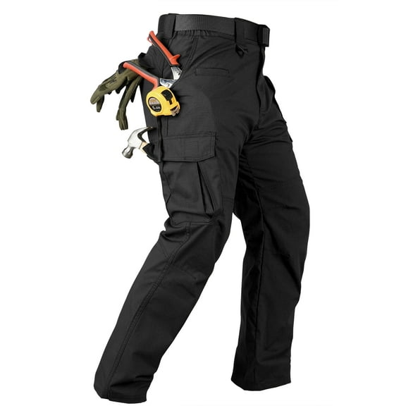 TRGPSG Work Pants for Men Stretch Cargo Pants Water Resistant Outdoors Trousers with 8 Pockets( No Belt )