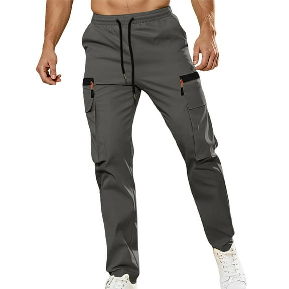 Work Pants for Men – Windproof Tech Pants for Construction Men's Spring And Autumn New Straight Overalls Pocket Trousers