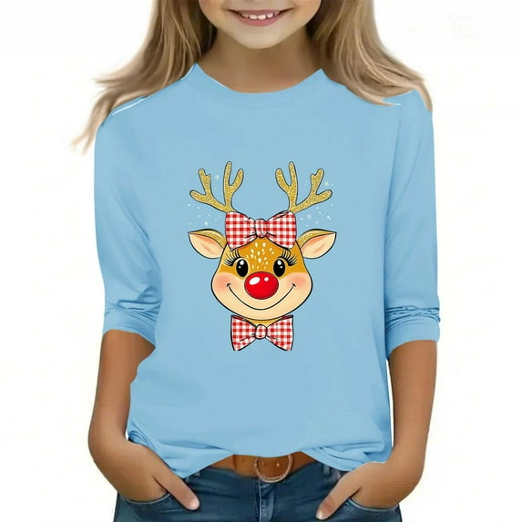 Generic Kids Boys Girls Christmas Sweatshirts Merry Santa Claus Hat Printed Crewneck Sweatshirt 2026 Holiday Pullover Xmas
