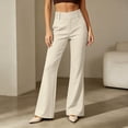 thumbnail image 1 of Work Pants for Women High Waist Wide Leg Stretchy Dress Pants Palazzo Business Casual Outfits Office Slacks with Pockets Button Stretchy(WH2,XXL), 1 of 5