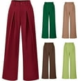 thumbnail image 1 of Work Pants for Women Loose Fit Business Casual Formal Trousers Slacks, Office Commuting Professional Style Gifts for Women | CSEONE,Wine XL, 1 of 8