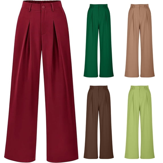 Work Pants for Women Loose Fit Business Casual Formal Trousers Slacks, Office Commuting Professional Style Gifts for Women | CSEONE,Wine XL