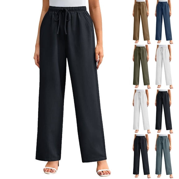 Work Pants for Women Womens Pants With Pockets Loose Casual Pants Dressy Lightweight Ladies Baggy Cargo Pants For Hiking Black S