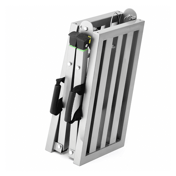 Work Platform Adjustable Height Scaffolding 400lb Load Portable Step Ladder - Heavy Duty Folding Steel Construction for Home Improvement & Construction