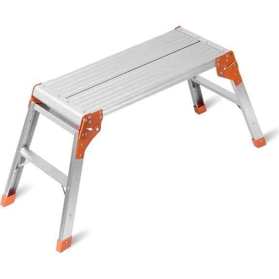 Work Platform Aluminum 30"x12"x20" Step Ladder Heavy Duty Foldable Aluminum Platform 330 Lbs Capacity