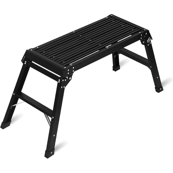 Work Platform Aluminum 30"x12"x20" Step Ladder Heavy Duty Foldable Aluminum Platform 330 Lbs Capacity