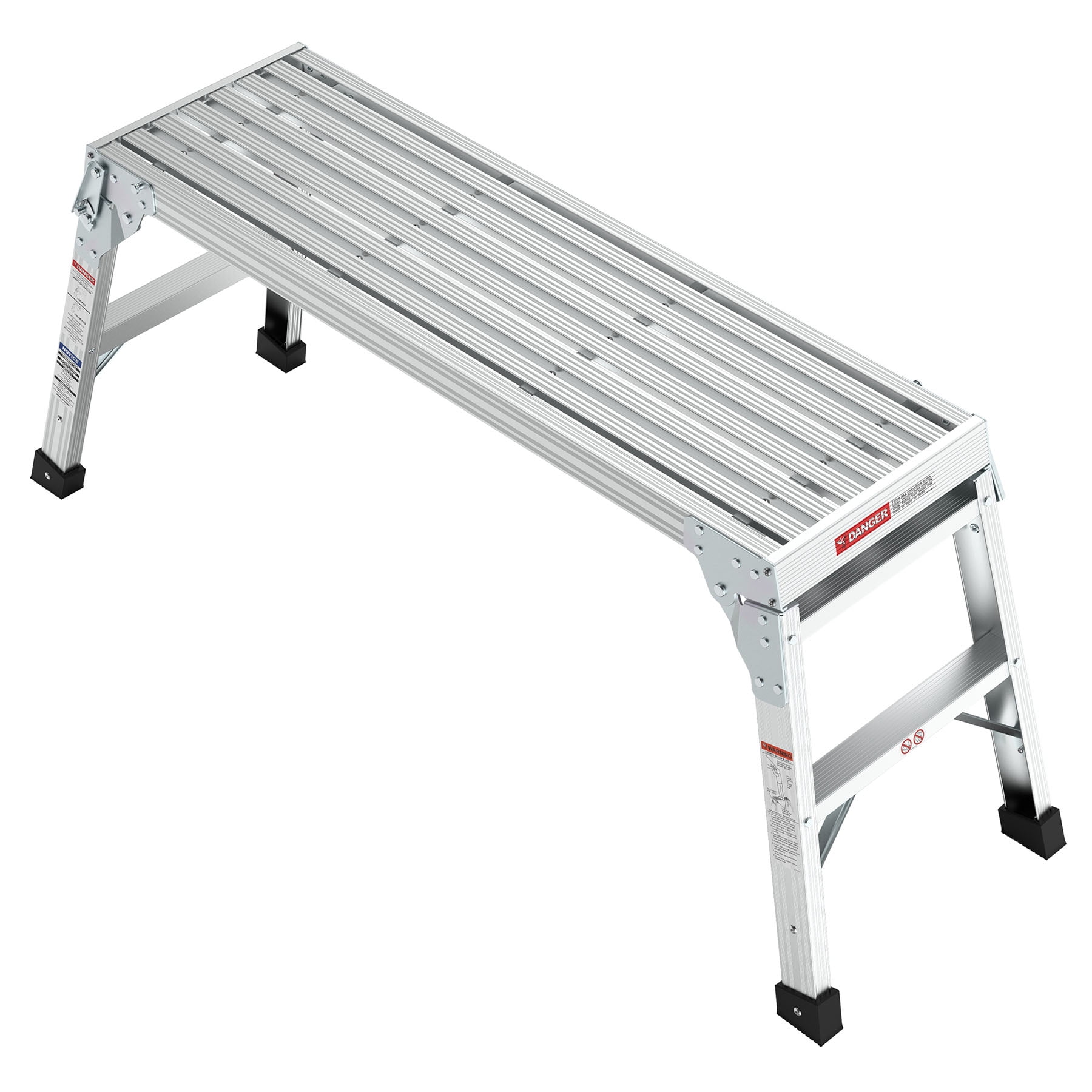 Work Platform Aluminum Portable Bench Folding Ladder ANSI Capacity 225 ...