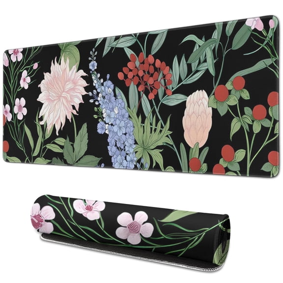 Work or Play with Our Large Mouse Pad for Desk: XXL Extended Gaming Mouse Pad, Non-Slip Rubber Base, Stitched Edges, Ideal for Office and Gaming, Home Use - Weeds Design 31.5 x 11.8 inches