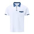 thumbnail image 1 of Work Polo Shirts for Men Short Sleeve Button Polo Tees Lightweight White Fashion Shirt for Man, 1 of 4
