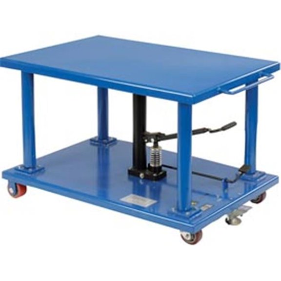 Work Positioning Post Lift Table - Blue - 2000 lbs Capacity - Foot Control