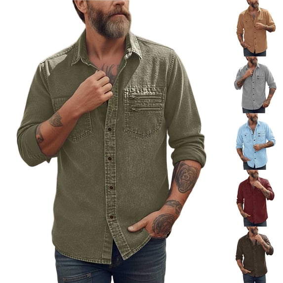 Work Shirts for Men Women Fire Resistant Welding Shirts Long Sleeve Safety Workwear with Utility Pocket Size M-3XL Khaki