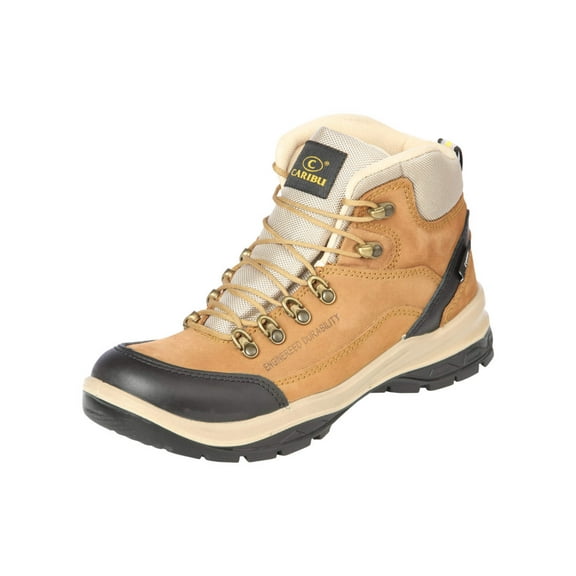 Men's Nubuck Leather Lace-Up Soft Toe Trekking Work Boots 'Caribu' Peach 44364