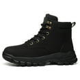 thumbnail image 1 of Work Shoes Men's Leather Safety Shoes Waterproof Breathable Anti-Slip Steel Toe Shoes (Color: Black, Yellow), 1 of 8