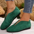 thumbnail image 1 of Work Shoes Women, Slip On Flats Shoes for Women Comfortable Faux Suede Round Toe V Cut Casual Ballet Flats Soft Loafers Nurse Walking Shoes Lightweight Breathable Boat Shoes for Office Work, 1 of 6