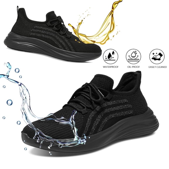 Work Shoes for Women Men, Non Slip Waterproof Wide Width Chef Shoes for Kitchen & Restaurant