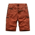 thumbnail image 1 of Work Shorts Men Casual Fashion Solid Shorts With Multi Pocket Button Zipper Shorts Pants Cargo Work Shorts Orange Red S, 1 of 5