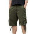 thumbnail image 1 of Men Shorts Cargo Shorts Multi-Pockets Relaxed Summer Beach Shorts Pants Mens Cargo Shorts Army Green 3XL, 1 of 7