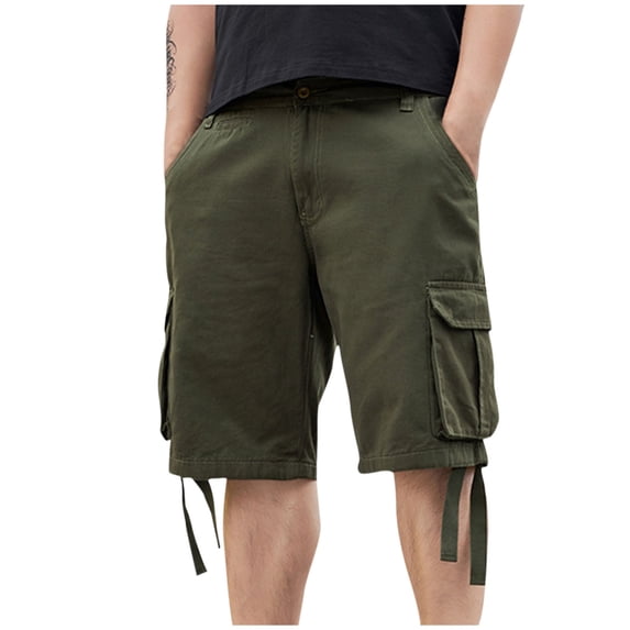 Men Shorts Cargo Shorts Multi-Pockets Relaxed Summer Beach Shorts Pants Mens Cargo Shorts Army Green 3XL