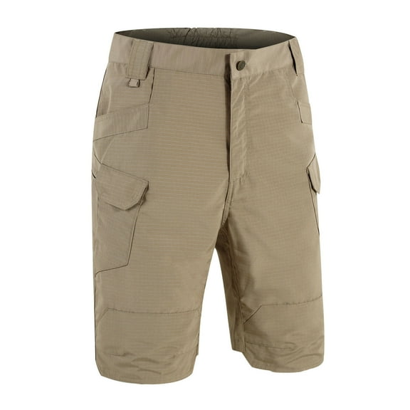 Work Shorts for Men's Hiking Shorts Dry Work Shorts Casual With Multi Pockets No Belt Cargo Work Shorts Khaki S