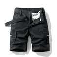 thumbnail image 1 of Work Shorts for Men's Plus Size Cargo Shorts Multi Pockets Relaxed Summer Beach Shorts Pants Mens Work Shorts Cargo Black L, 1 of 3
