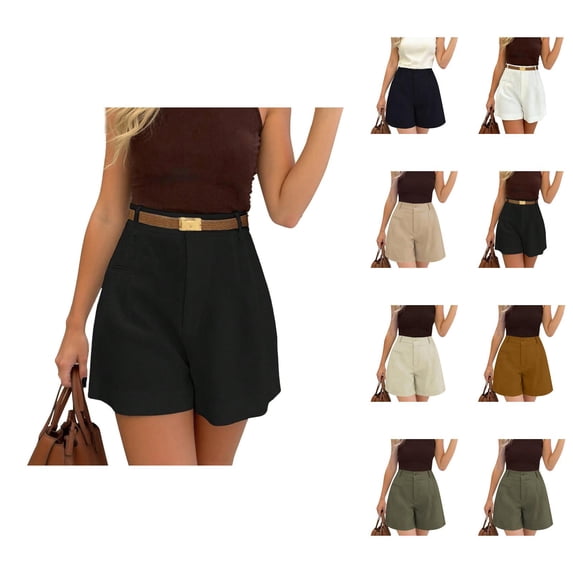 Work Shorts for Women Summer High Waisted Wide Leg Loose Fit Flowy A Line Businees Casual Shorts