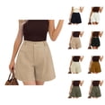 thumbnail image 1 of Work Shorts for Women Summer High Waisted Wide Leg Loose Fit Flowy A Line Businees Casual Shorts, 1 of 7