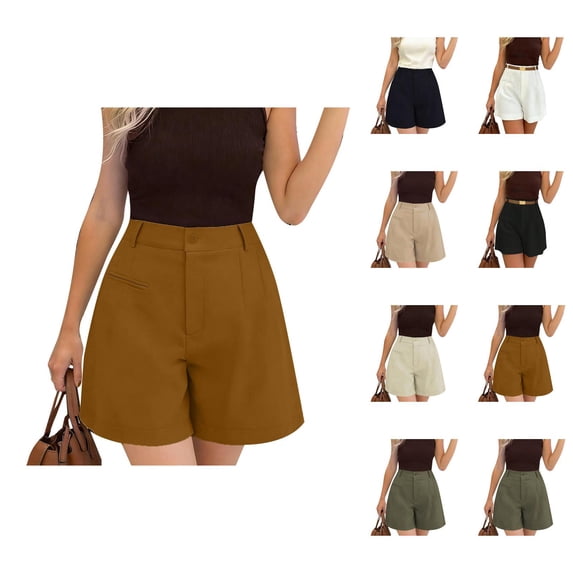 Work Shorts for Women Summer High Waisted Wide Leg Loose Fit Flowy A Line Businees Casual Shorts