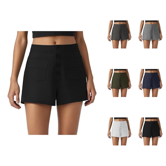 Work Shorts for Women Summer Lightweight Breathable Straight Leg Relaxed Fit Business Casual Shorts with Pockets