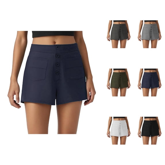 Work Shorts for Women Summer Lightweight Breathable Straight Leg Relaxed Fit Business Casual Shorts with Pockets